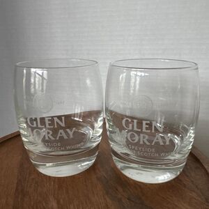 Glen Moray Speyside Single Malt Scotch Whisky Rocks Low Ball Glasses Set of 2